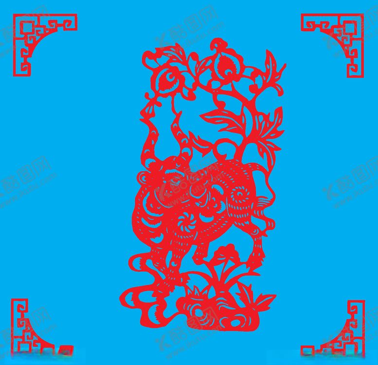 编号：50126207082344363414【酷图网】源文件下载-牛剪纸