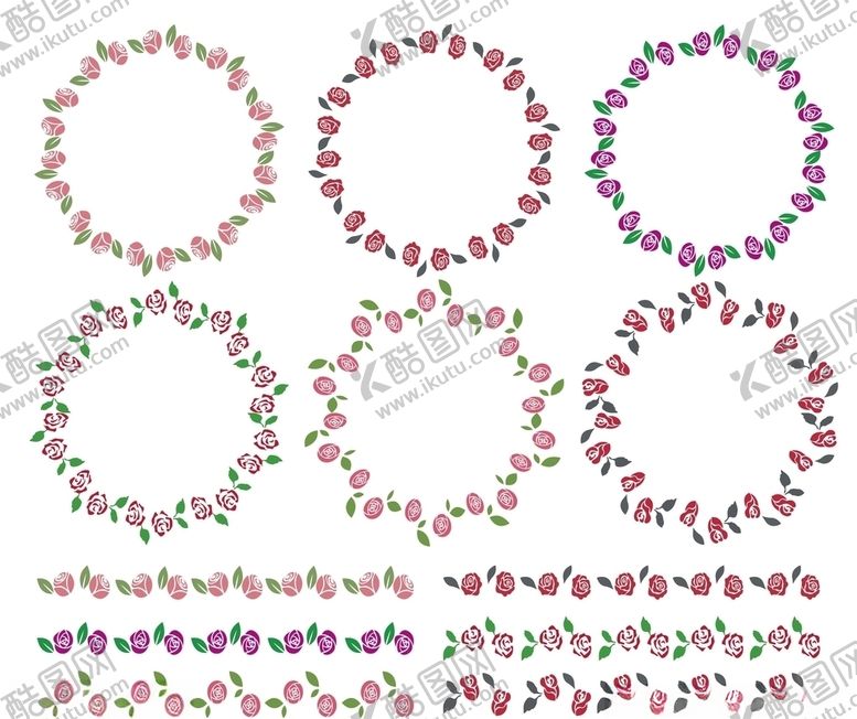 编号：56137310120031362585【酷图网】源文件下载-可爱玫瑰边框无缝
