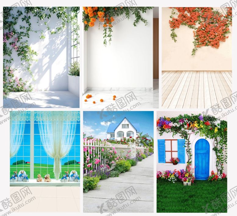 编号：77397010051405189339【酷图网】源文件下载-6款照相馆背景图片