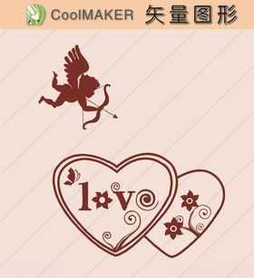 剪纸壁纸爱情装饰花纹