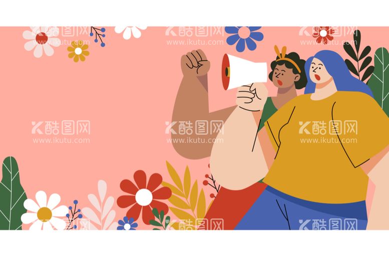 编号：29358411190048328956【酷图网】源文件下载-妇女节插画海报