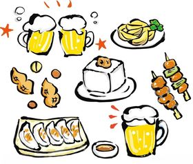 美味小吃与啤酒组合