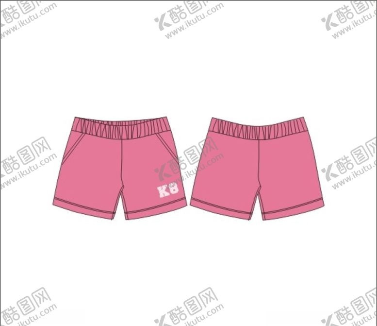 编号：76036209291855598719【酷图网】源文件下载-童装短裤服装款式图矢量