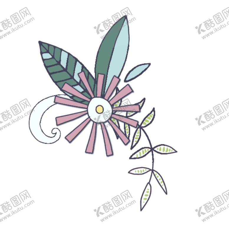 编号：21914009262352136161【酷图网】源文件下载-小清新花朵植物插画
