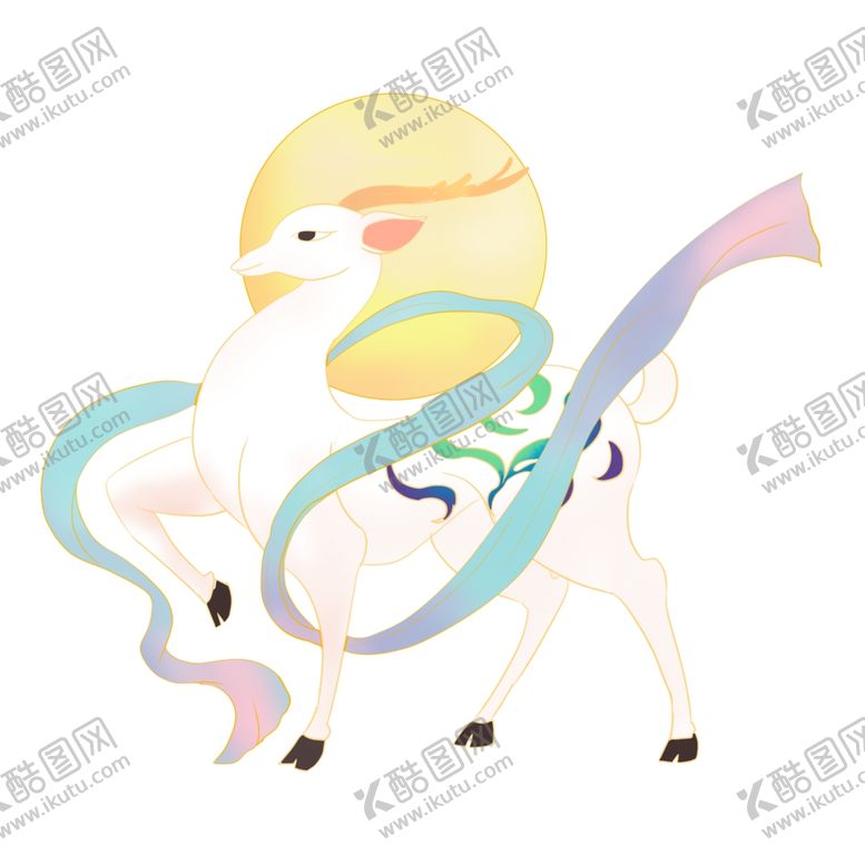 编号：54907901301718258317【酷图网】源文件下载-敦煌仙鹿九色鹿  