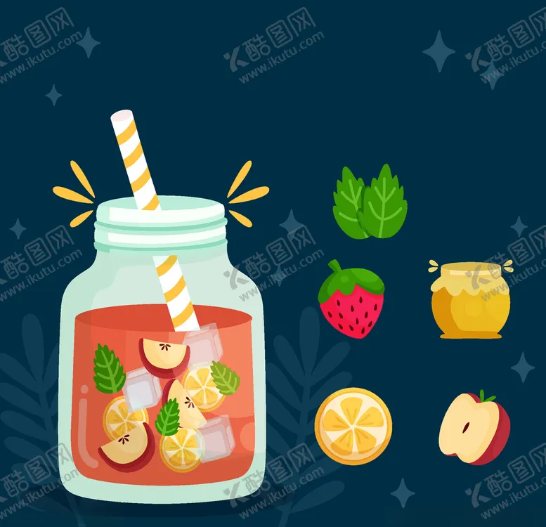 编号：56191206290224359236【酷图网】源文件下载-矢量果汁甜品食物素材