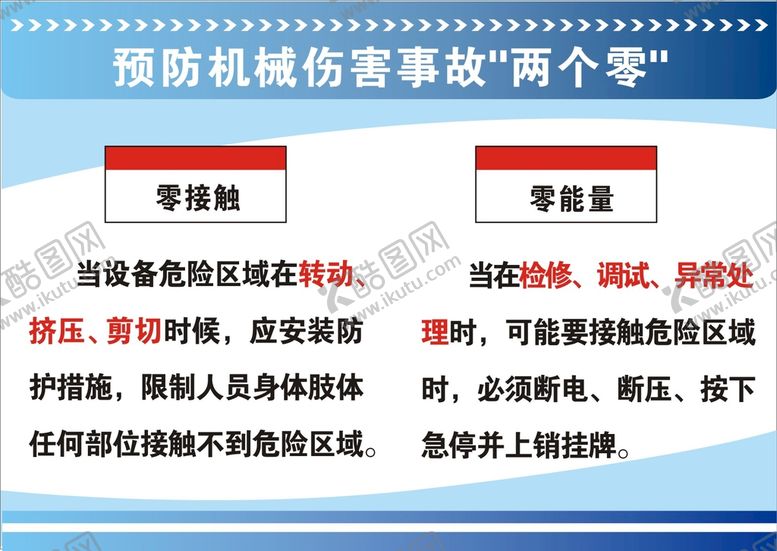 编号：40259612111105114712【酷图网】源文件下载-预防机械伤害事故两个零