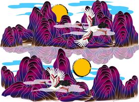 水墨山水间的诗意景象