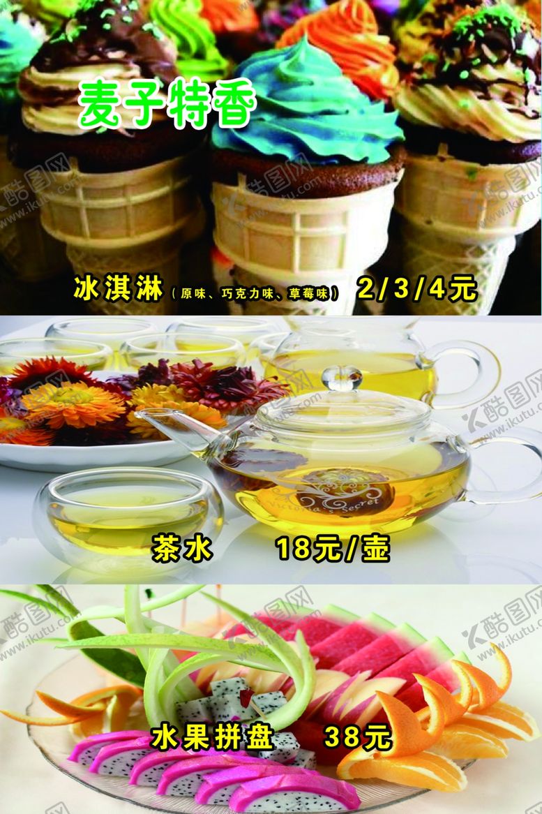 编号：74179210170042051305【酷图网】源文件下载-水果拼盘冰淇淋