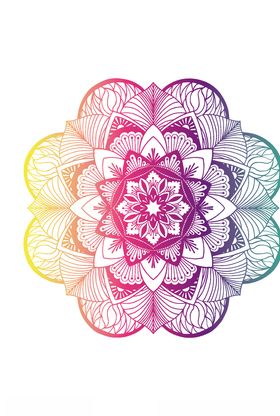 艳丽曼陀罗图案矢量素材