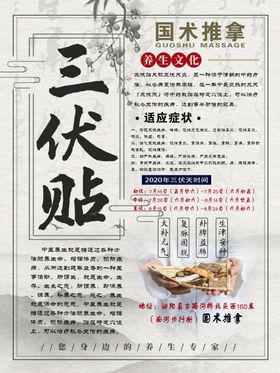 三伏贴海报冬病夏治