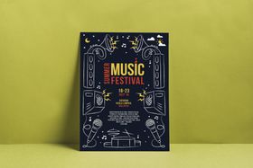 音乐节黑色海报