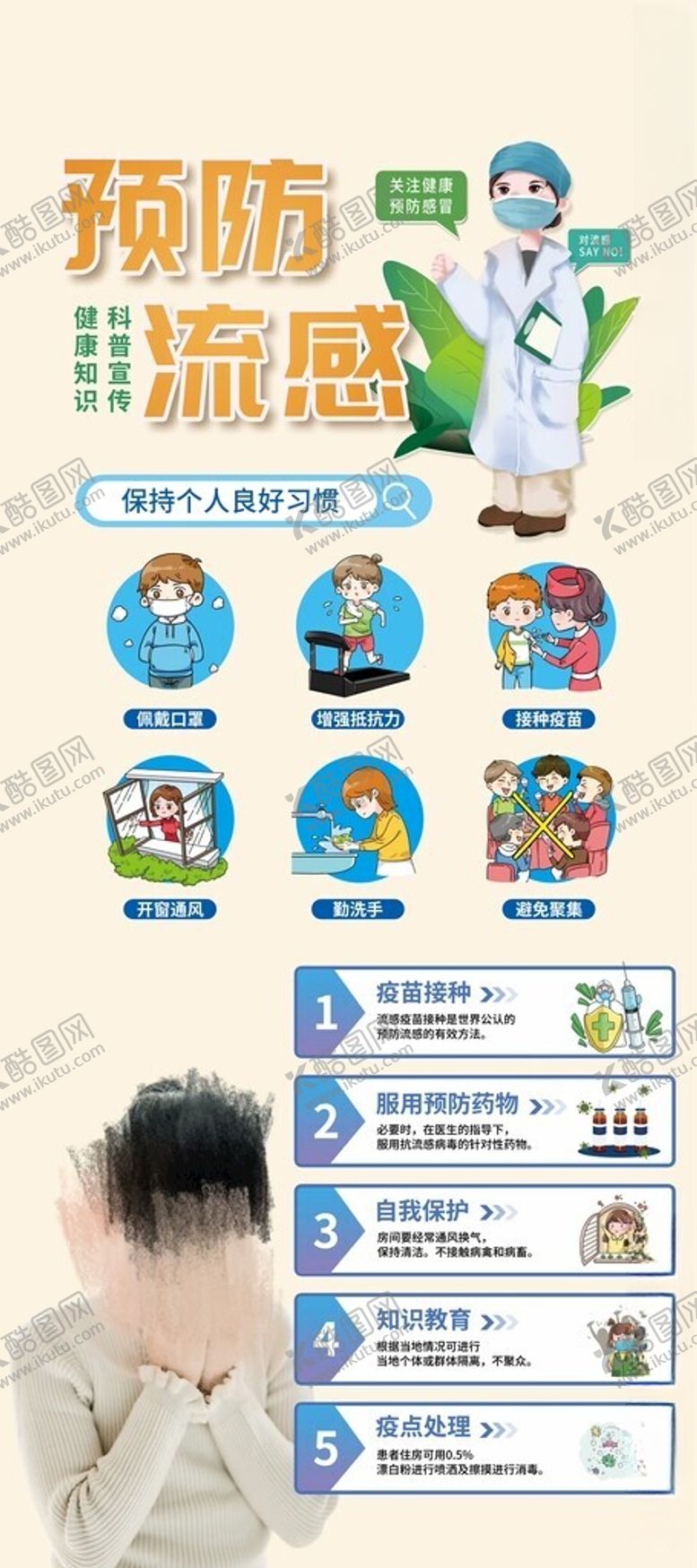 编号：73975102280819061016【酷图网】源文件下载-预防流感海报