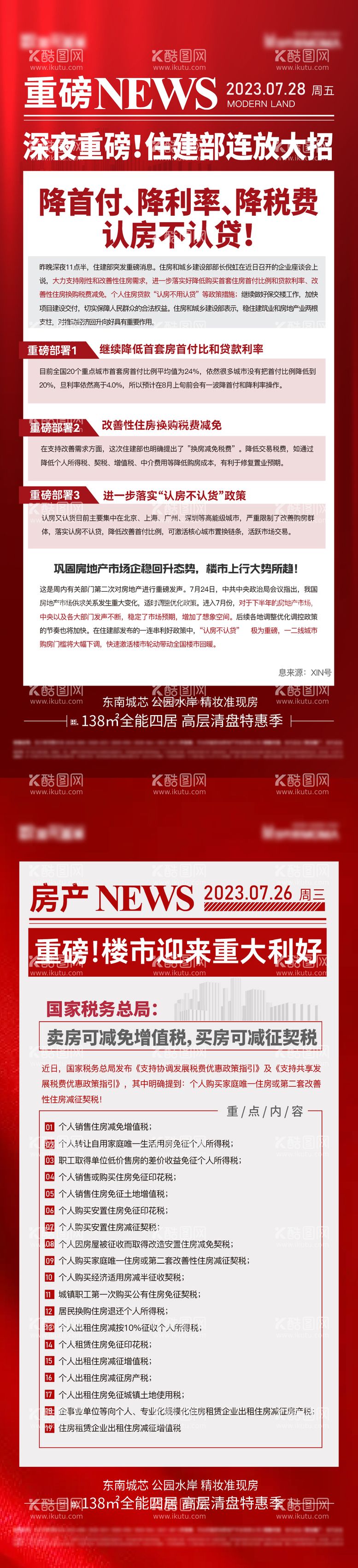 编号：84913711221055548470【酷图网】源文件下载-地产利好政策快讯海报