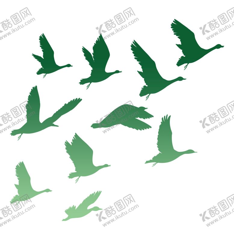 编号：59962210152239211982【酷图网】源文件下载-大雁飞行剪影