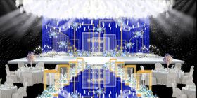 宝蓝白色金色婚礼