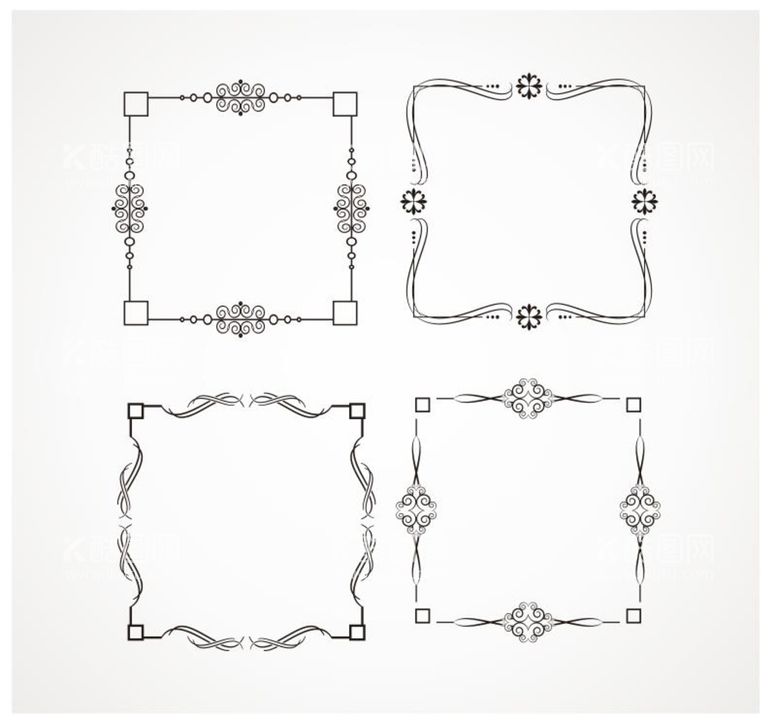 编号：23762112200232075226【酷图网】源文件下载-欧式花边花纹花框矢量