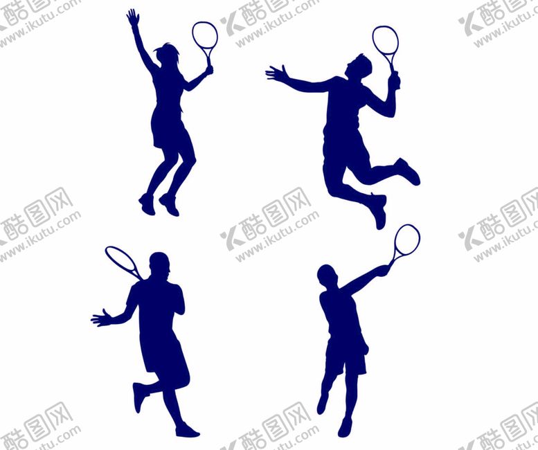 编号：67829309240021099645【酷图网】源文件下载-ai矢量网球动作剪影