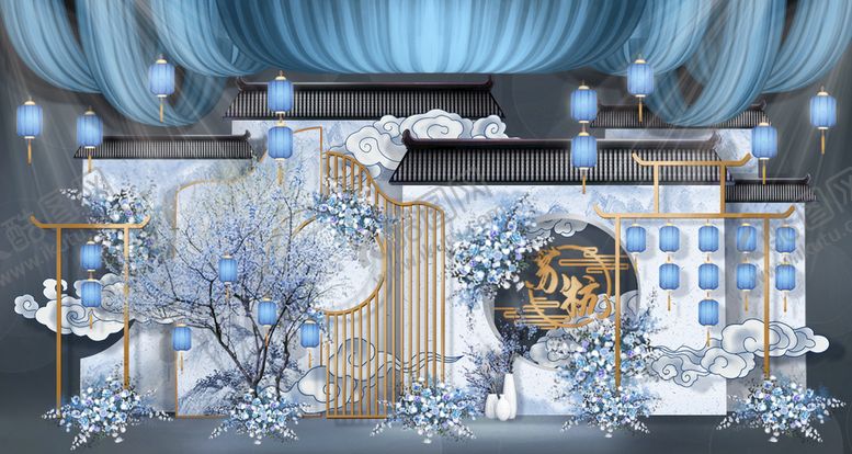 编号：54391709130437082605【酷图网】源文件下载-新中式婚礼效果