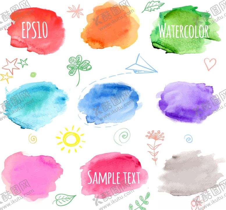 编号：41524510090618537444【酷图网】源文件下载-矢量水彩背景