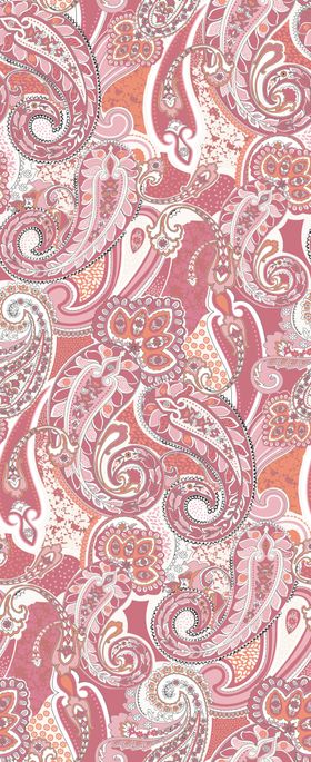 粉色佩斯利花纹图案