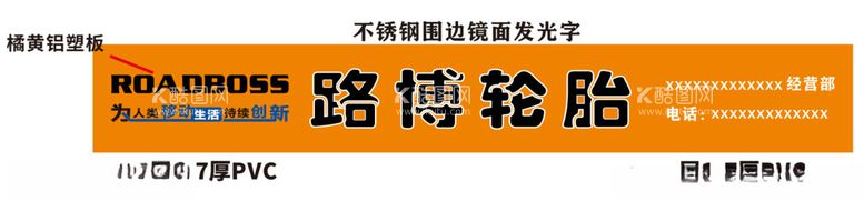 编号：96093303080420282719【酷图网】源文件下载-路博轮胎标注门头尺寸