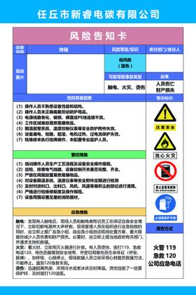 风险告知卡 烤箱