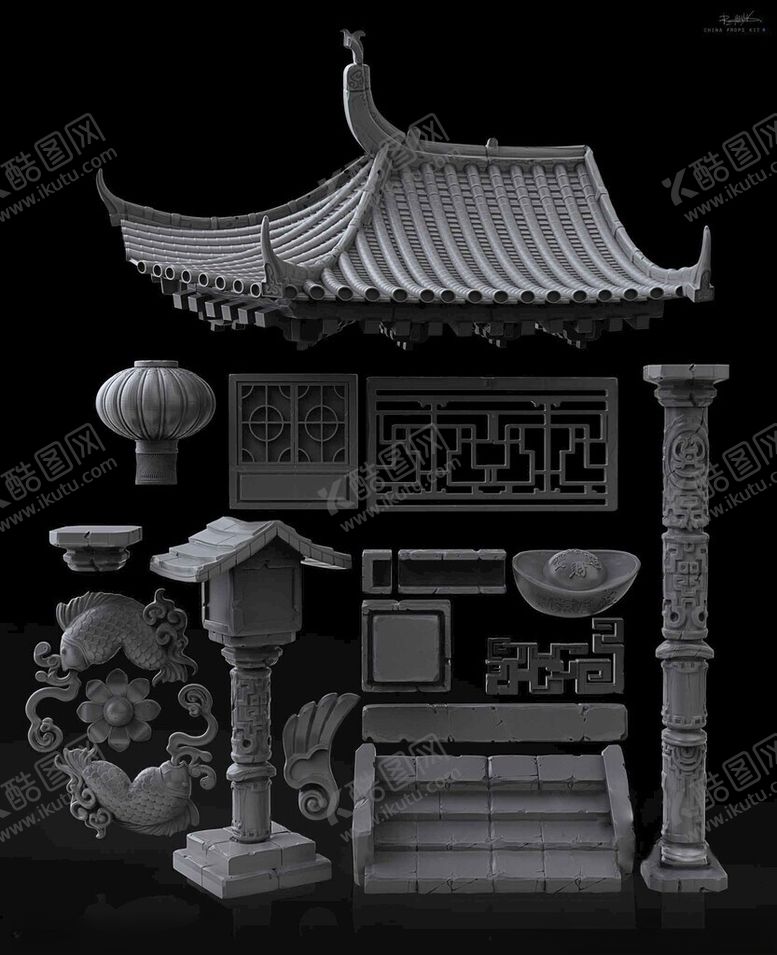 编号：98334701261508447454【酷图网】源文件下载-C4D模型庙宇