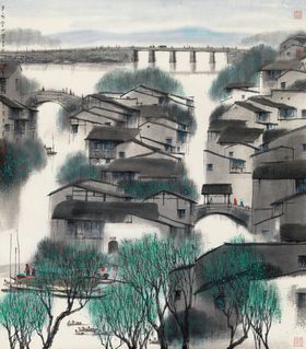 中式山水风景画