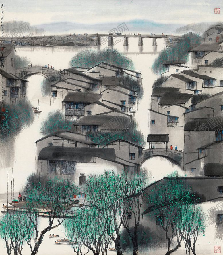 编号：50556910172016493274【酷图网】源文件下载-中式山水风景画