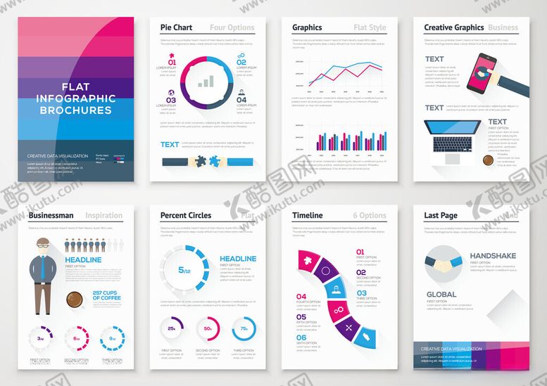 编号：82246904131301295848【酷图网】源文件下载-多样商务图表设计模板