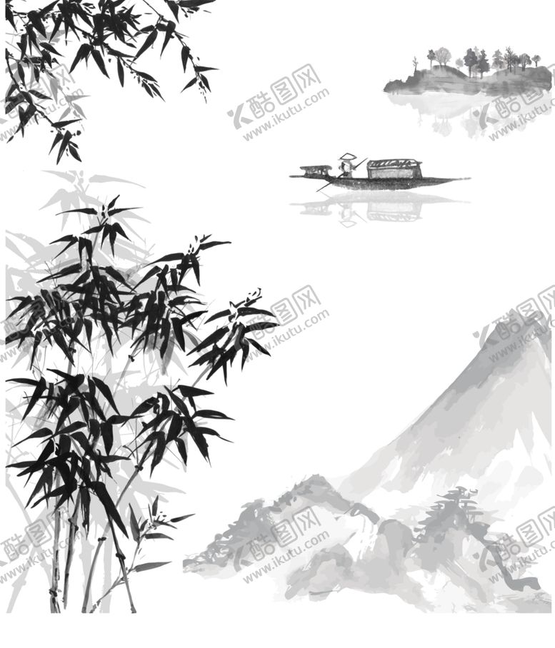 编号：76060505090826416123【酷图网】源文件下载-中国风山水水墨画