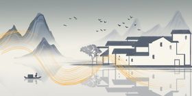 山水国风古风背景海报素材