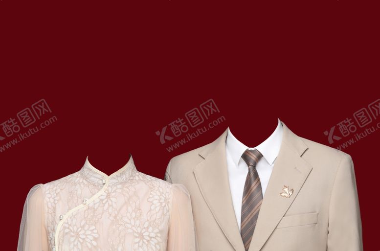 编号：69690901290520202734【酷图网】源文件下载-旗袍结婚证件照