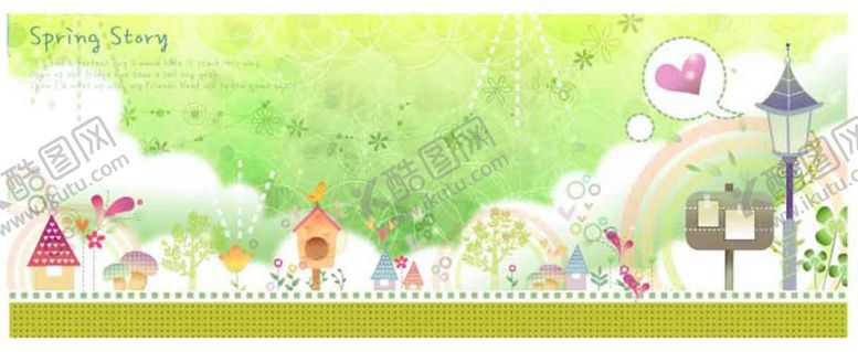 编号：51452609191917012018【酷图网】源文件下载-绿色唯美卡通背景展板模板