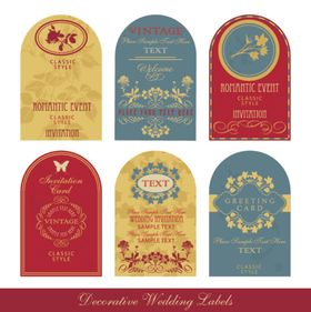 复古婚礼标签卡片设计