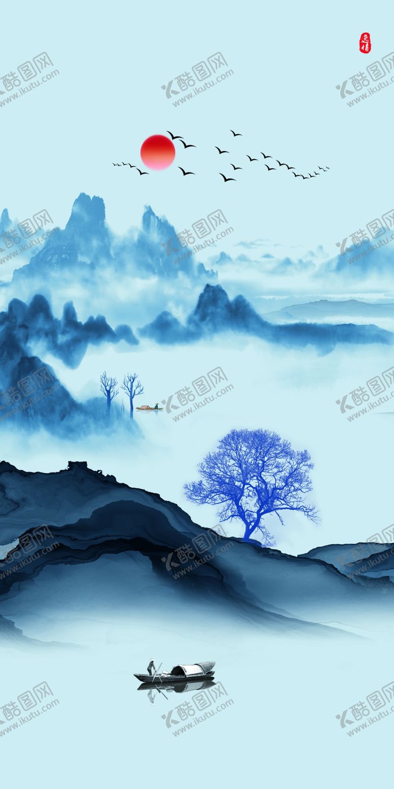 编号：11406709220102214557【酷图网】源文件下载-水墨山水