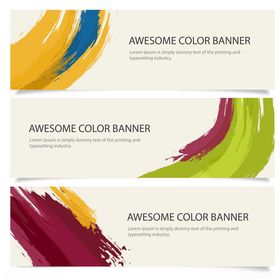 多彩动感线条横幅设计