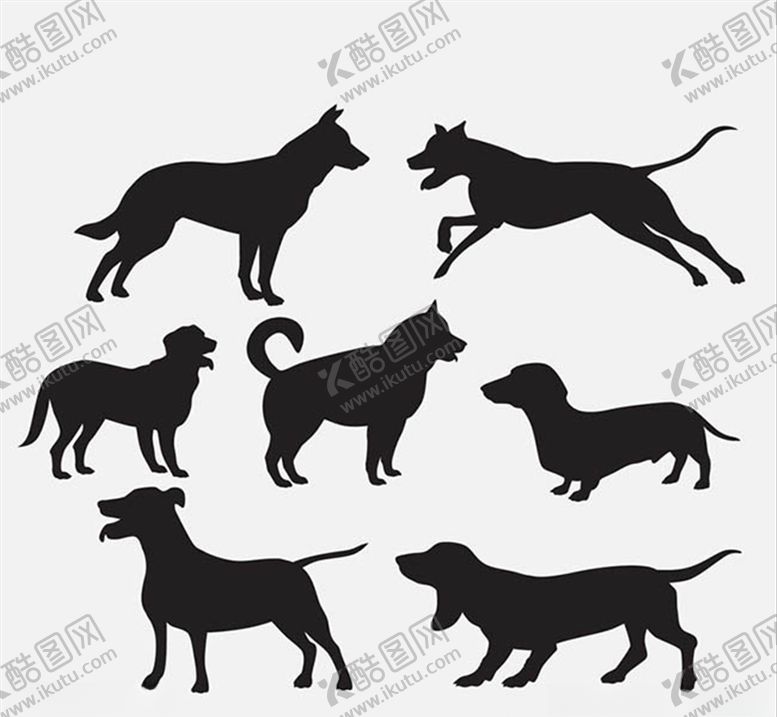 编号：98649710310651232052【酷图网】源文件下载-动物剪影素材