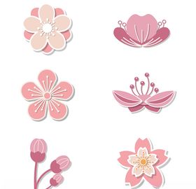 桃花素材手绘花瓣ai设计