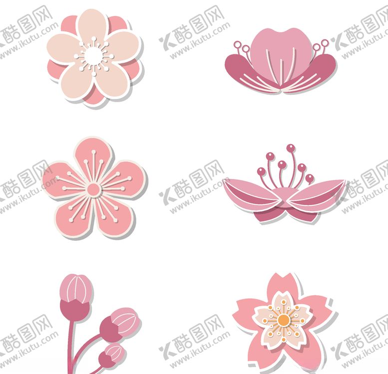 编号：36430509192122594203【酷图网】源文件下载-桃花素材手绘花瓣ai设计