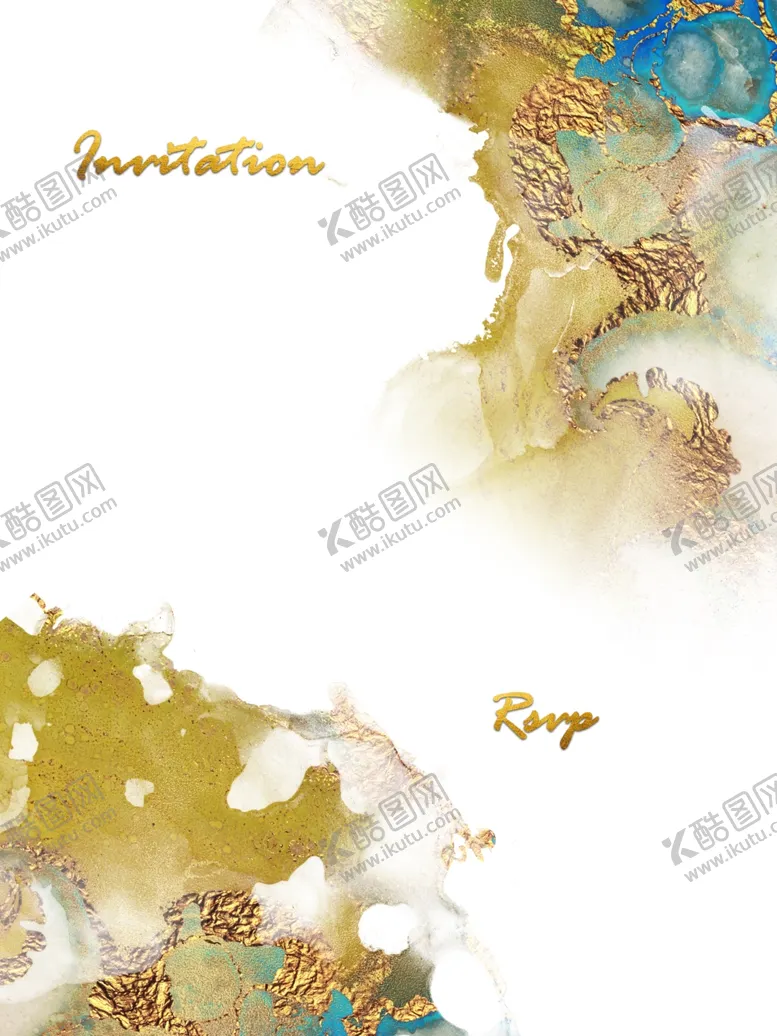 编号：40189102141700168305【酷图网】源文件下载-深蓝大理石金粉请柬邀请卡