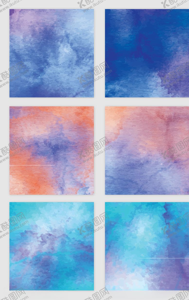 编号：10267110011139555644【酷图网】源文件下载-彩色水彩背景水彩笔触