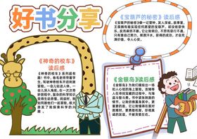 卡通风好书分享小报