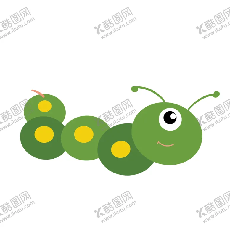 编号：27687002130822162116【酷图网】源文件下载-卡通手绘绿色的小虫