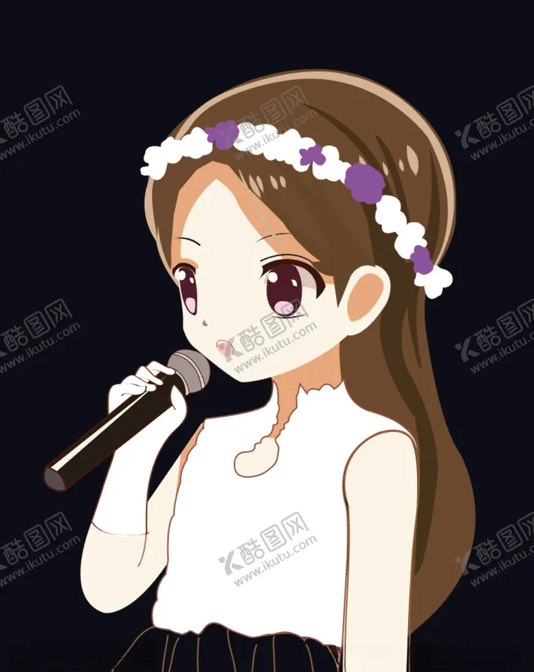 编号：66930505110937144208【酷图网】源文件下载-卡通唱歌女孩