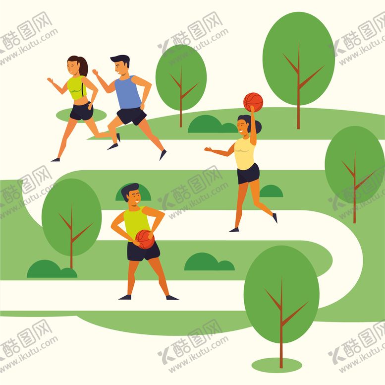 编号：51932709221348009463【酷图网】源文件下载-运动人物插画