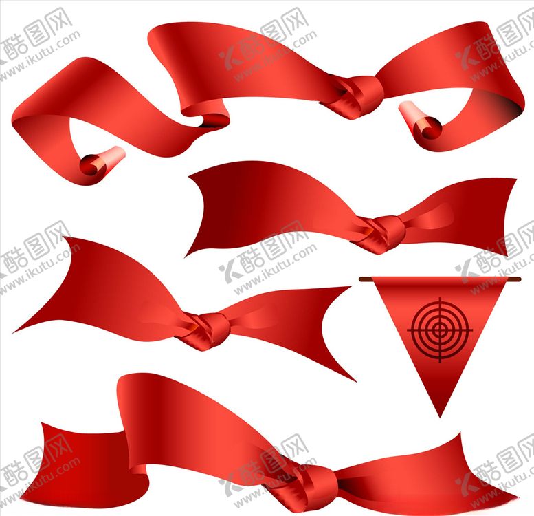 编号：71558410292045025174【酷图网】源文件下载-矢量彩带丝带蝴蝶结