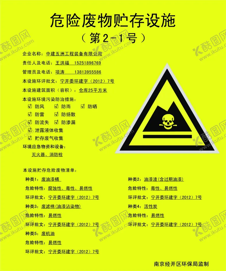 编号：23300607131607281049【酷图网】源文件下载-危险废物贮存设施牌