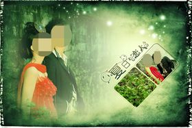 婚纱摄影相册模板儿童写真复古照跨页内页